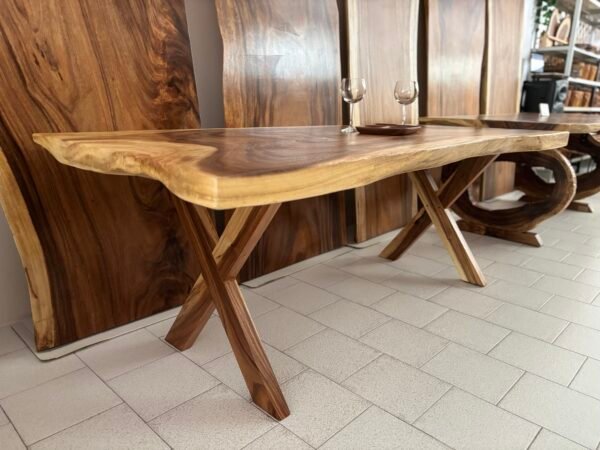 Gambe a Forma di X in Legno di Acacia